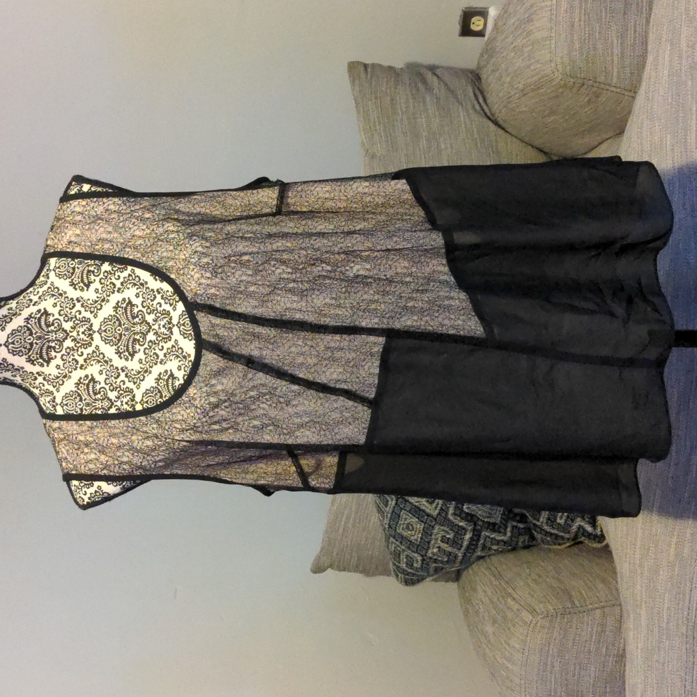 Sejour Sheer Black Overlay Tank 18W